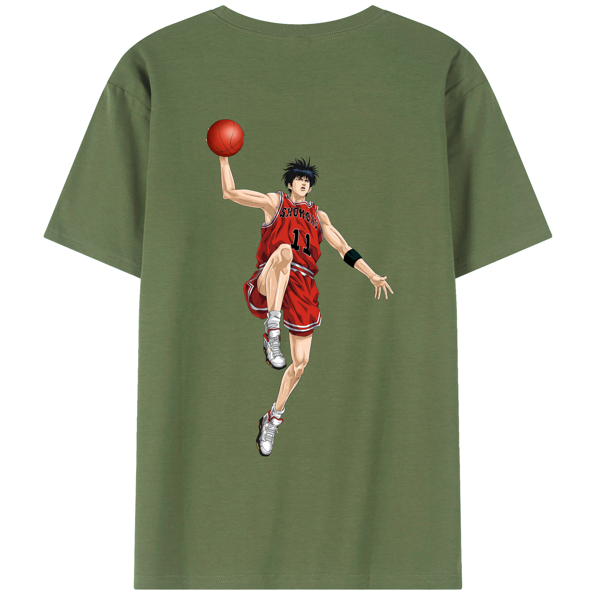 （画像用） SLAM DUNK／スラムダンク 綿100％ メンズ半袖Tシャツ（バックプリント） 通気性